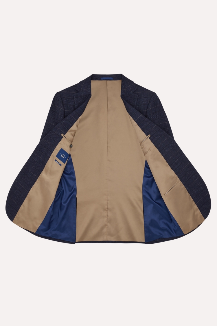 Italian Slim Fit Royal Blue Flannel Jacket   Buy Online at Moss