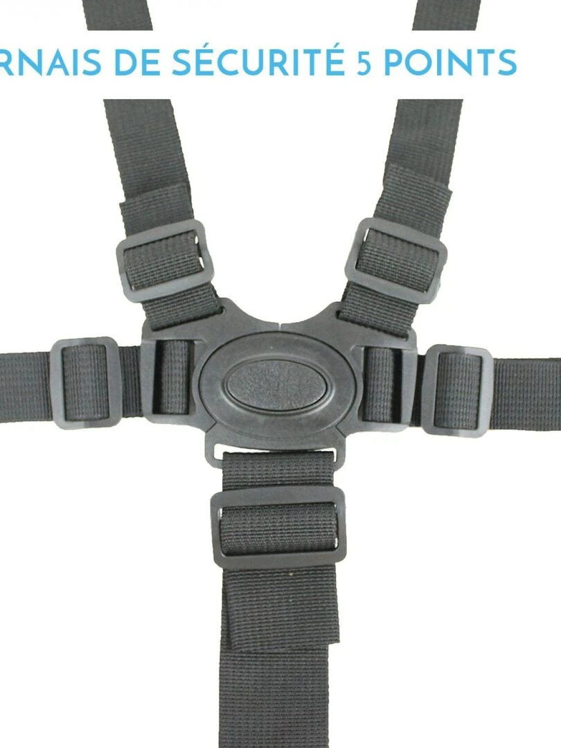 Harnais de sécurité universel 5 points pour chaise haute bébé   Monsieur Bébé   Noir