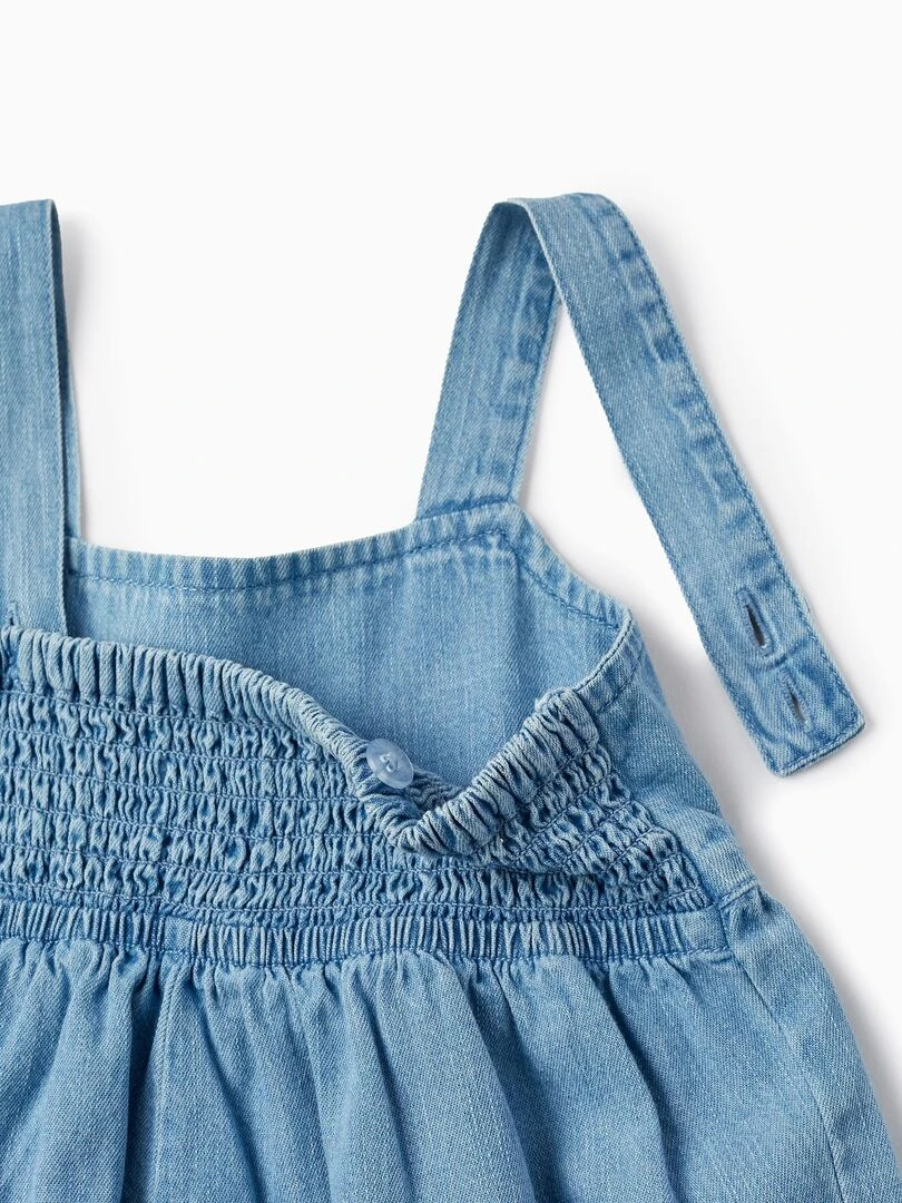 Débardeur En Jean Pour Bébé Fille manches courtes   Bleu