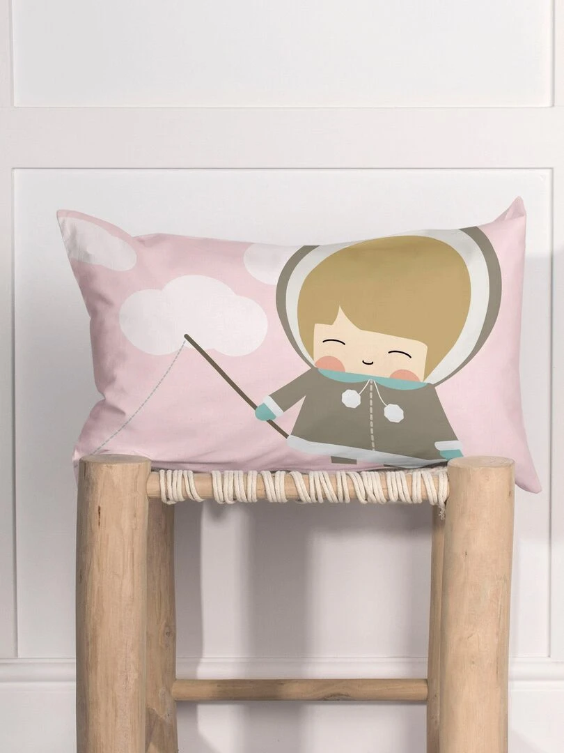 Housse de coussin Skymo day "Happyfriday"   Blanc