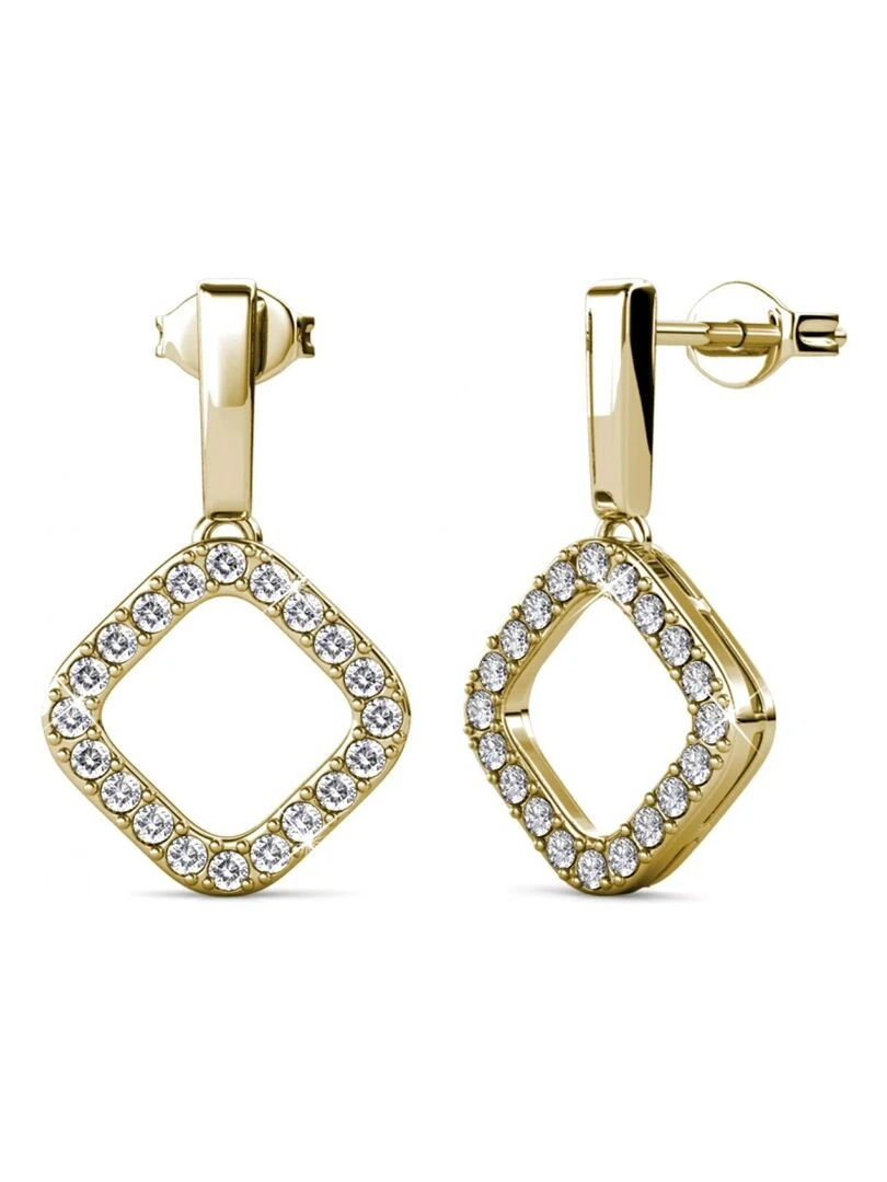 Boucles d'oreilles Irina Doré et Cristal Doré/or