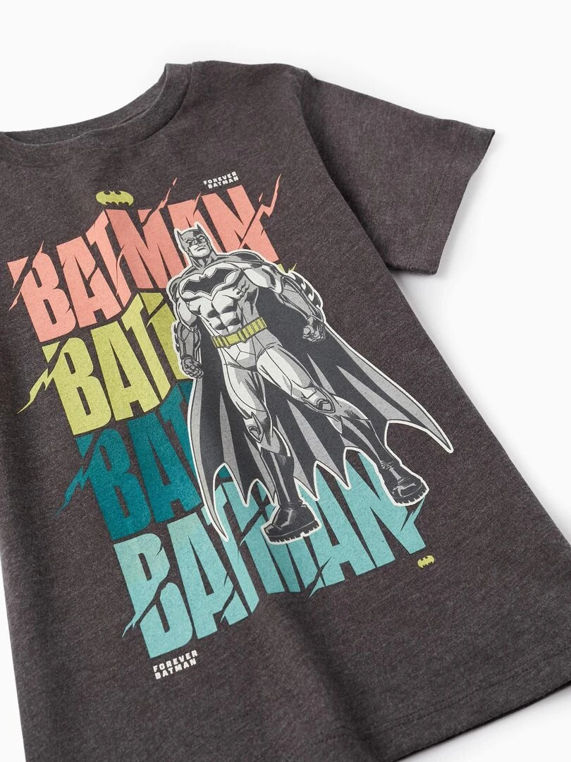 T shirt à manches courtes pour garçon 'Batman' manches courtes   Gris foncé