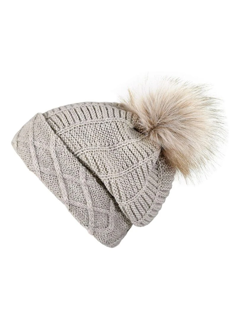 Ensemble Snood Bonnet Komin   Made in UE   Beige