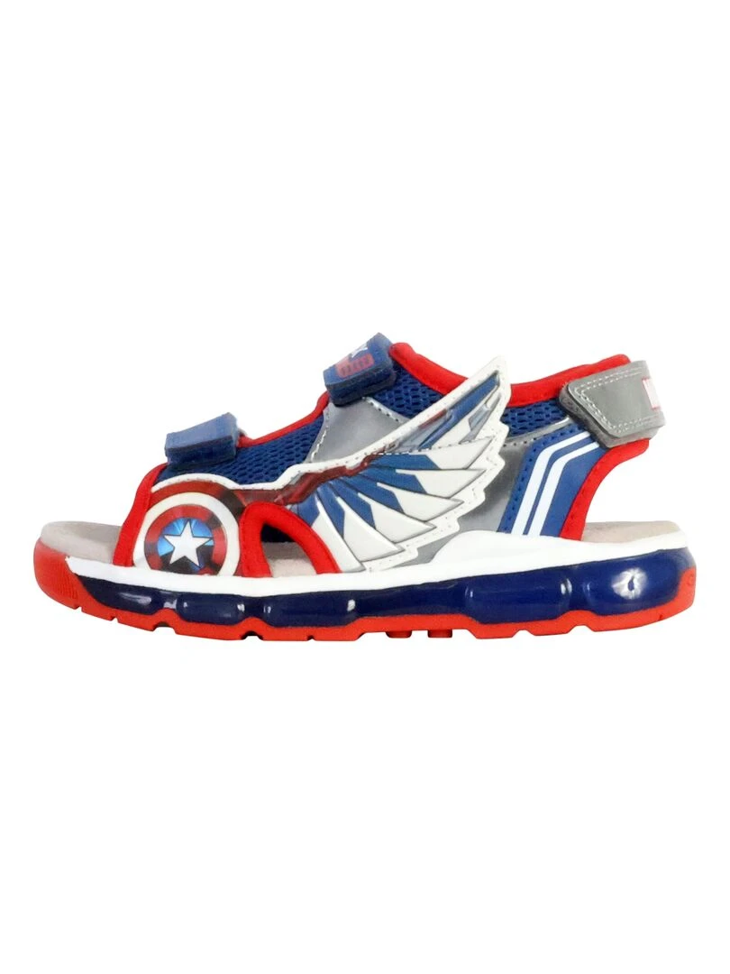 Sandales Cuir Enfant Geox Android Bleu