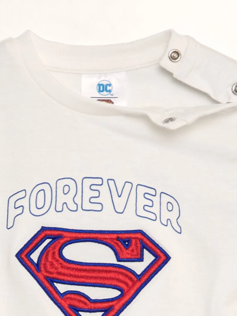 T shirt 'Super Man' Blanc