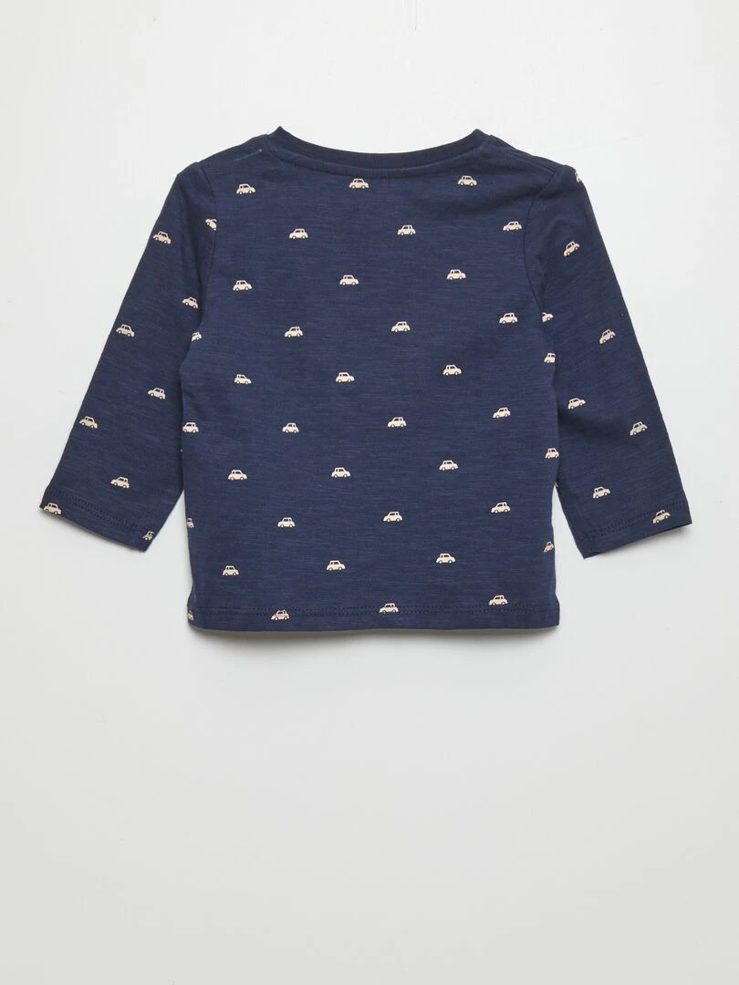 T shirt en jersey à manches longues   Bleu marine