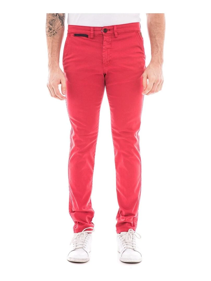 Pantalon chino slim CARLTON Rouge