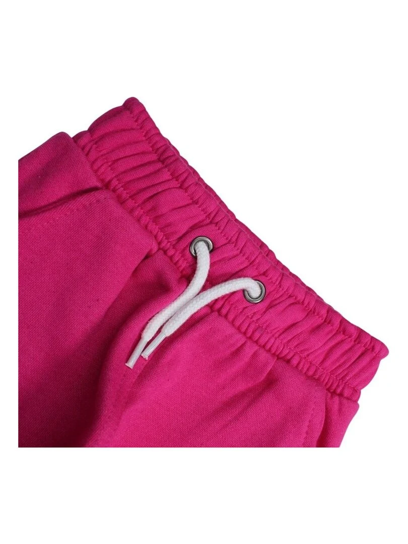 Lee Cooper   Jogging fille imprimé logo en coton   Rose fushia