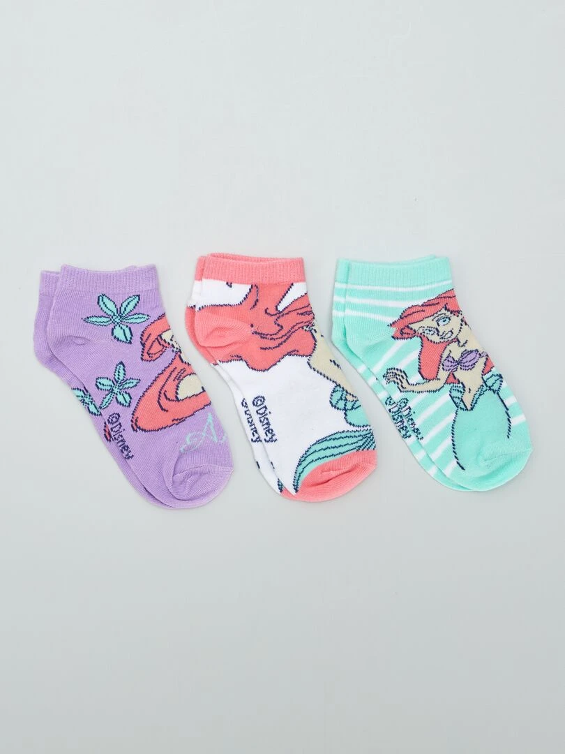 Lot de chaussettes 'Ariel' de 'Disney' 3 paires VERT