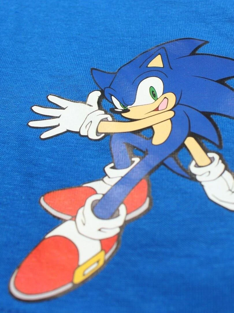 Sonic   Ensemble ​​T shirt short garçon Imprimé Sonic   Bleu marine