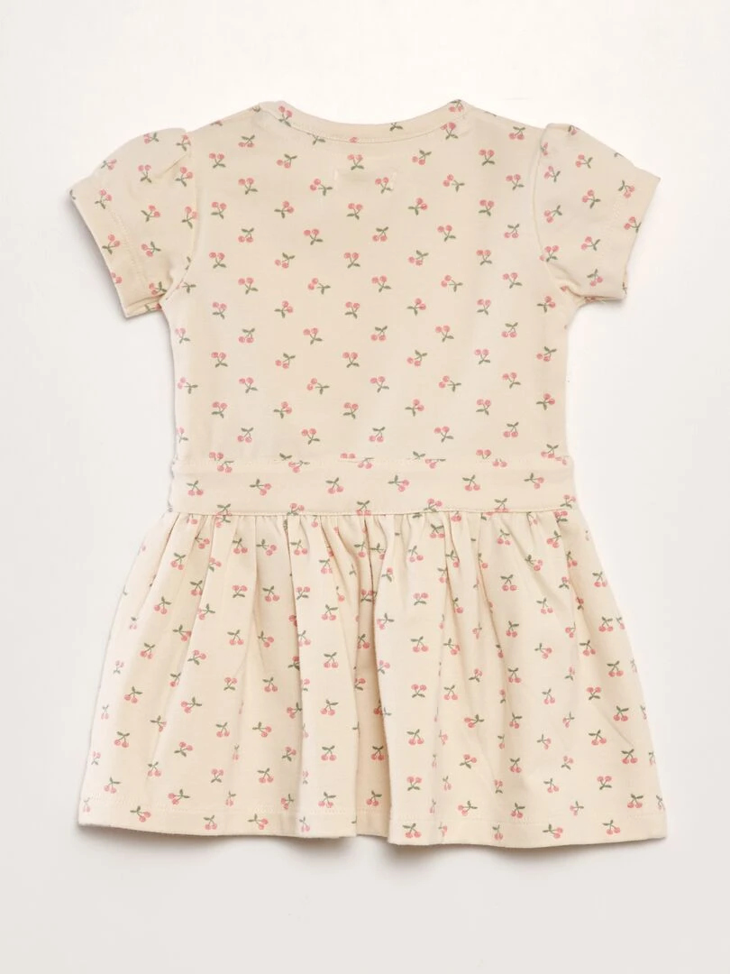 Robe évasée imprimée   Beige