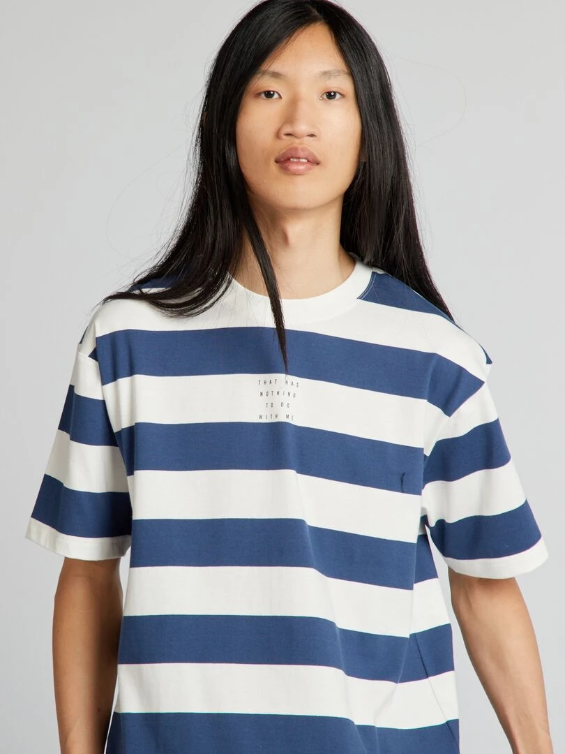 T shirt à rayures   Rayé bleu