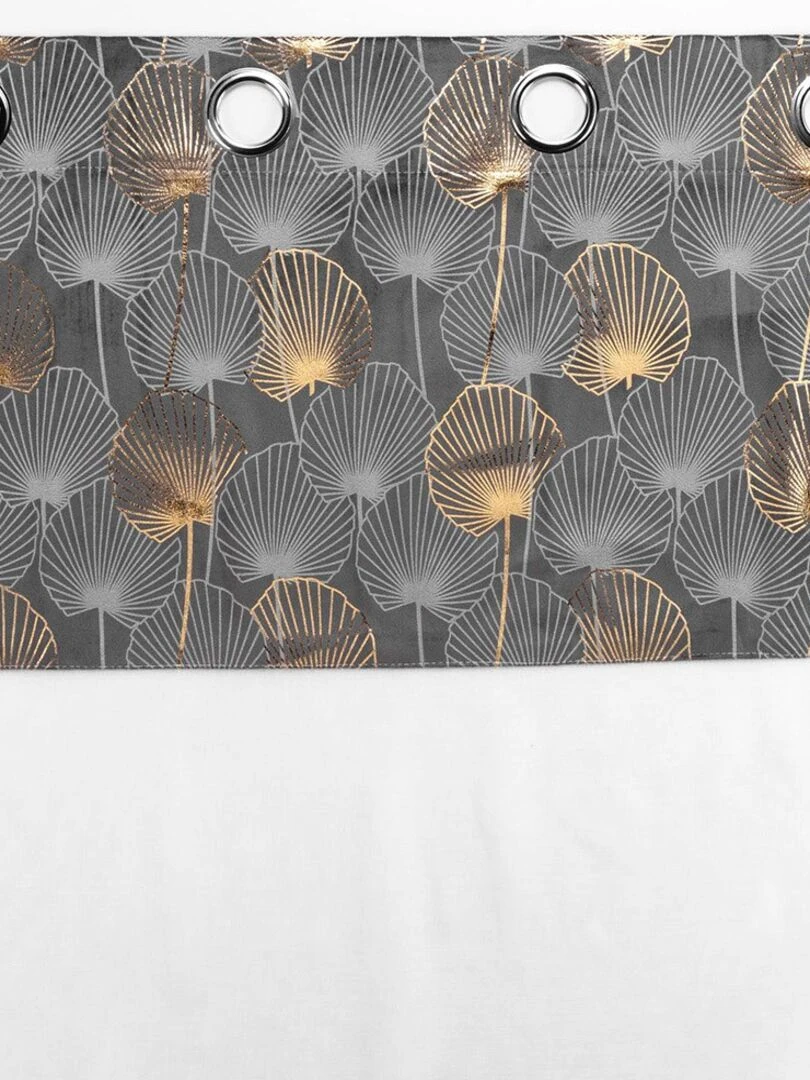 Voilage à œillets 140x240 sable top velours or Clairine gris   Gris