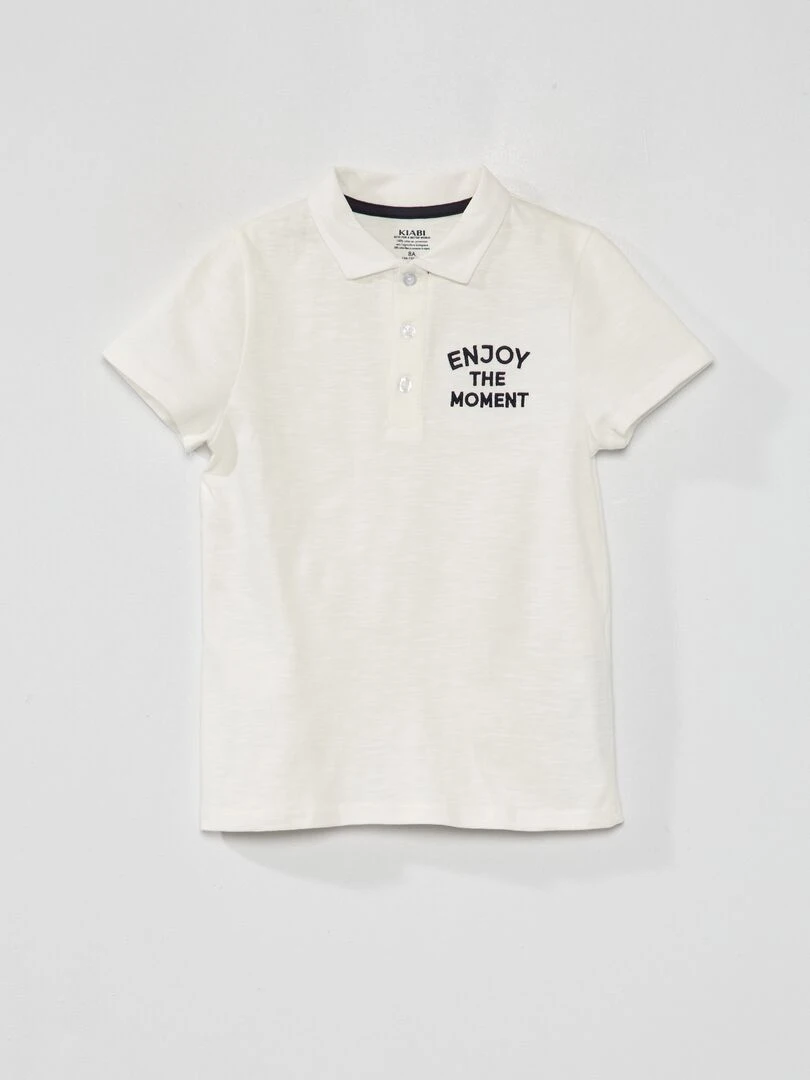 Polo "Enjoy the moment" Blanc