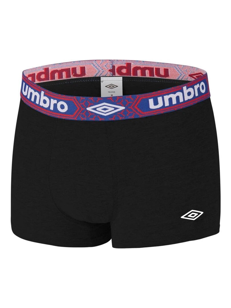 Lot de 4 Boxers coton homme uni ceinture Umbro   Noir