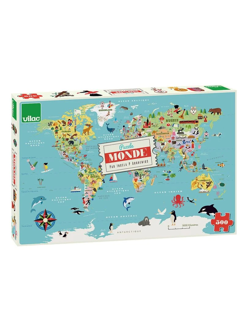 Carte du monde puzzle 500 pcs ingela p.a N/A