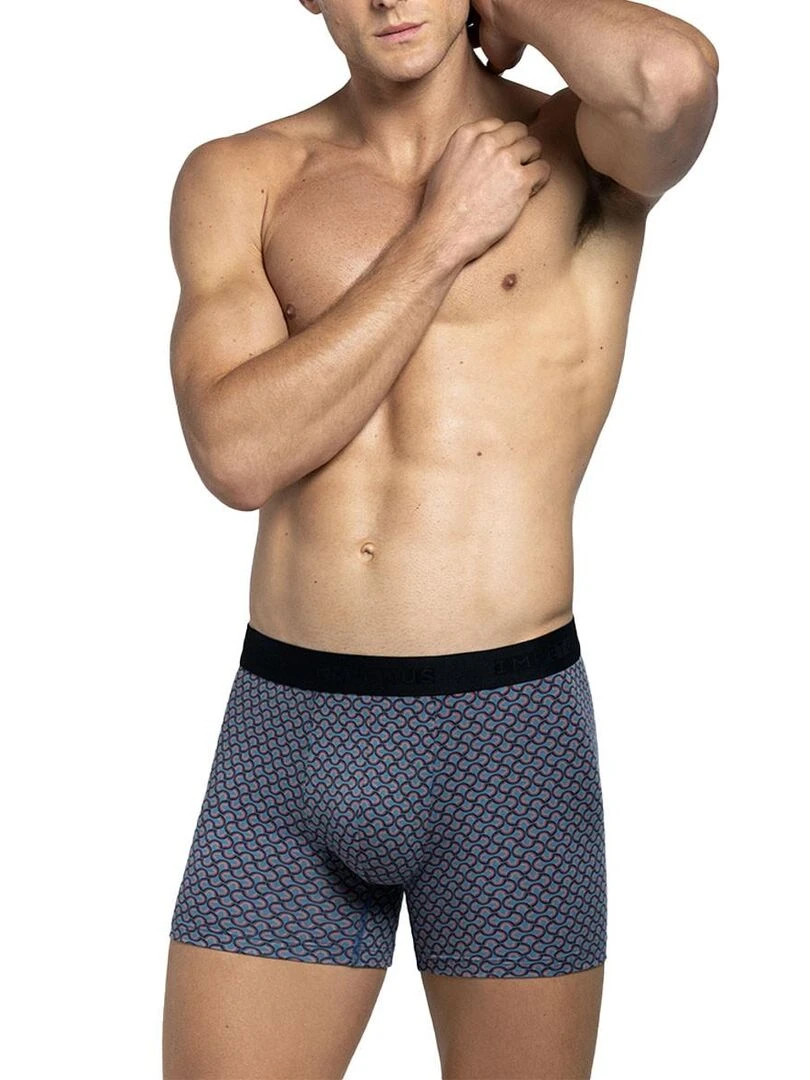 Boxer Dauville homme à motifs Bleu