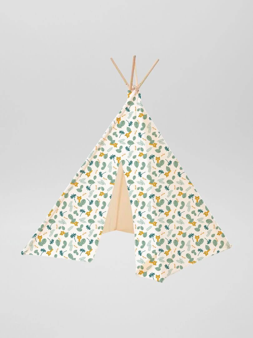 Tipi imprimé 'jungle' Blanc/Vert