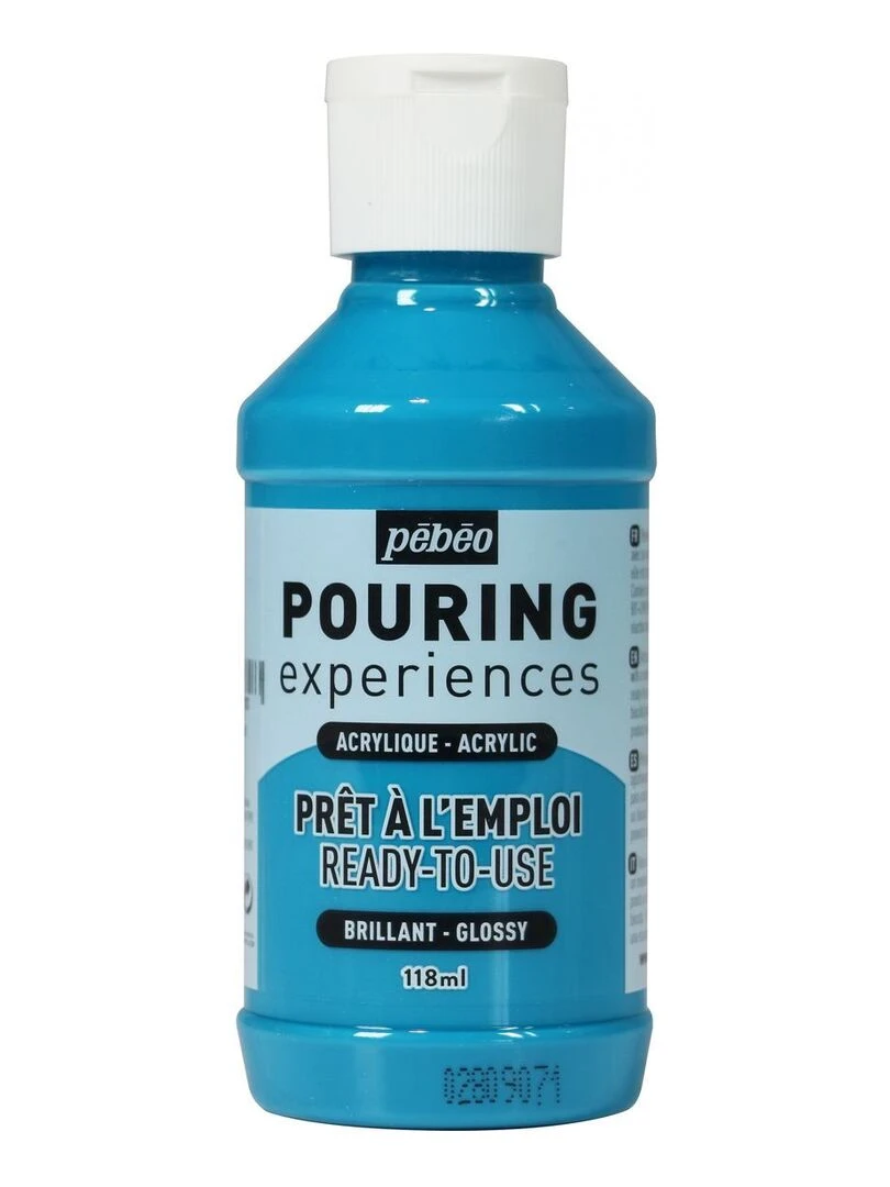 Peinture pouring acrylique brillante Turquoise 118 ml N/A