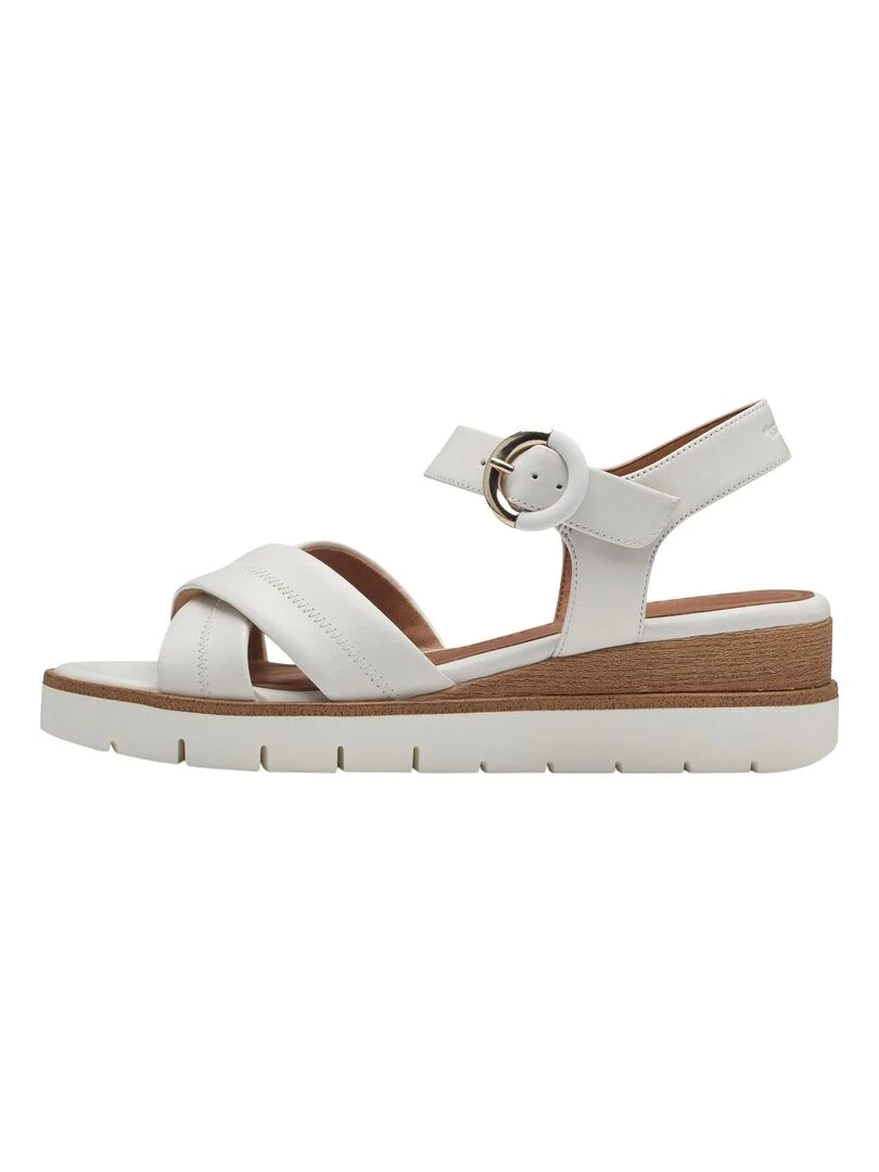 Sandales Cuir Tamaris Blanc