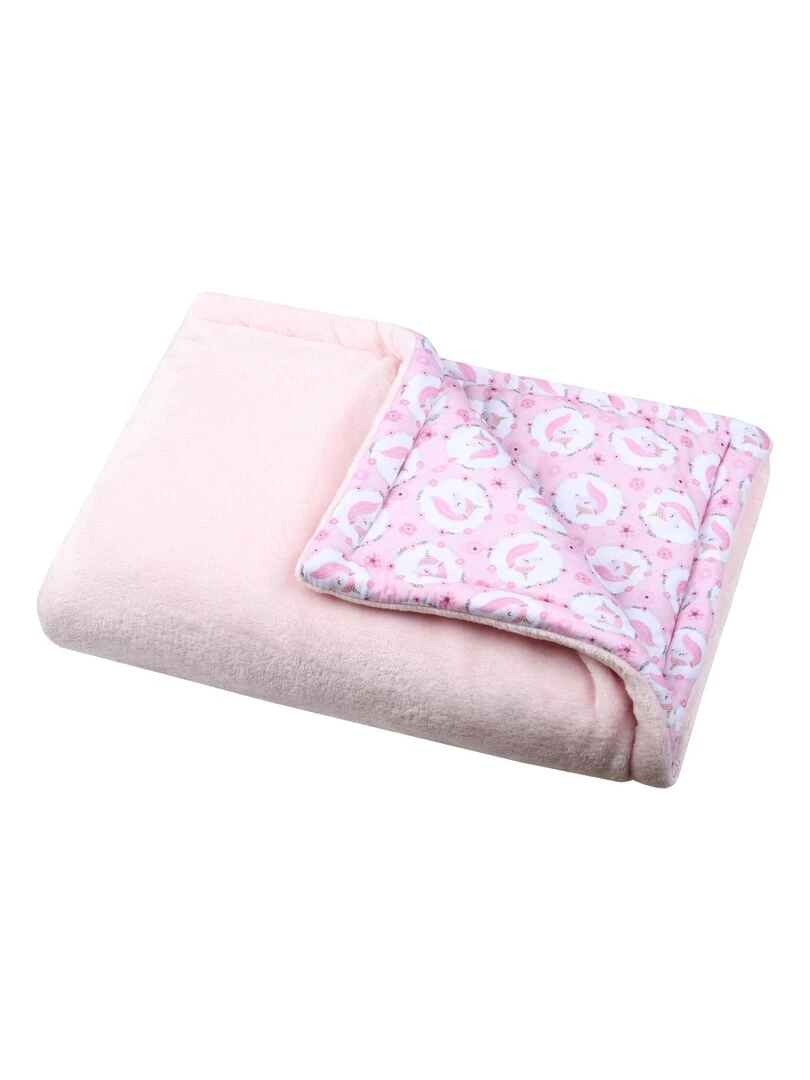 Couverture bifaces licorne Rose clair