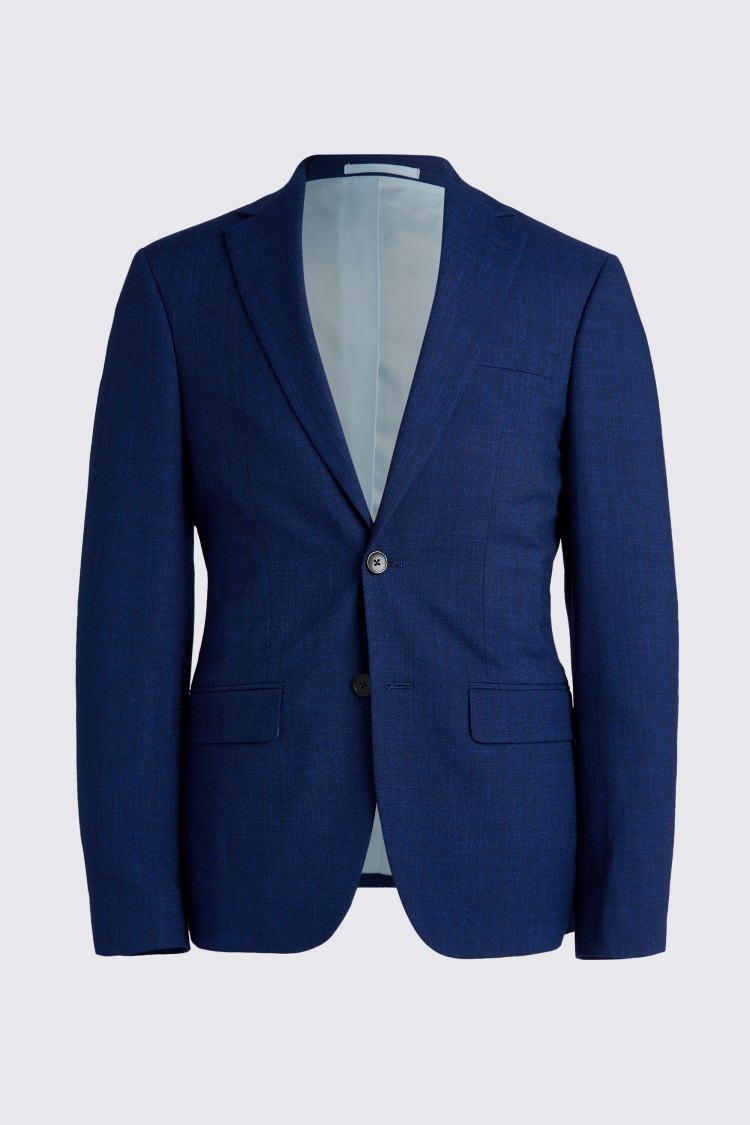 Slim Fit Blue Slub Jacket   Buy Online at Moss