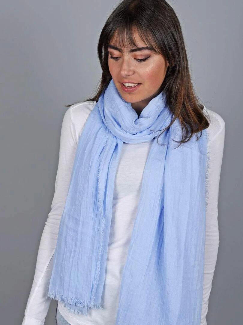 Chèche Froissé Touch Bleu ciel