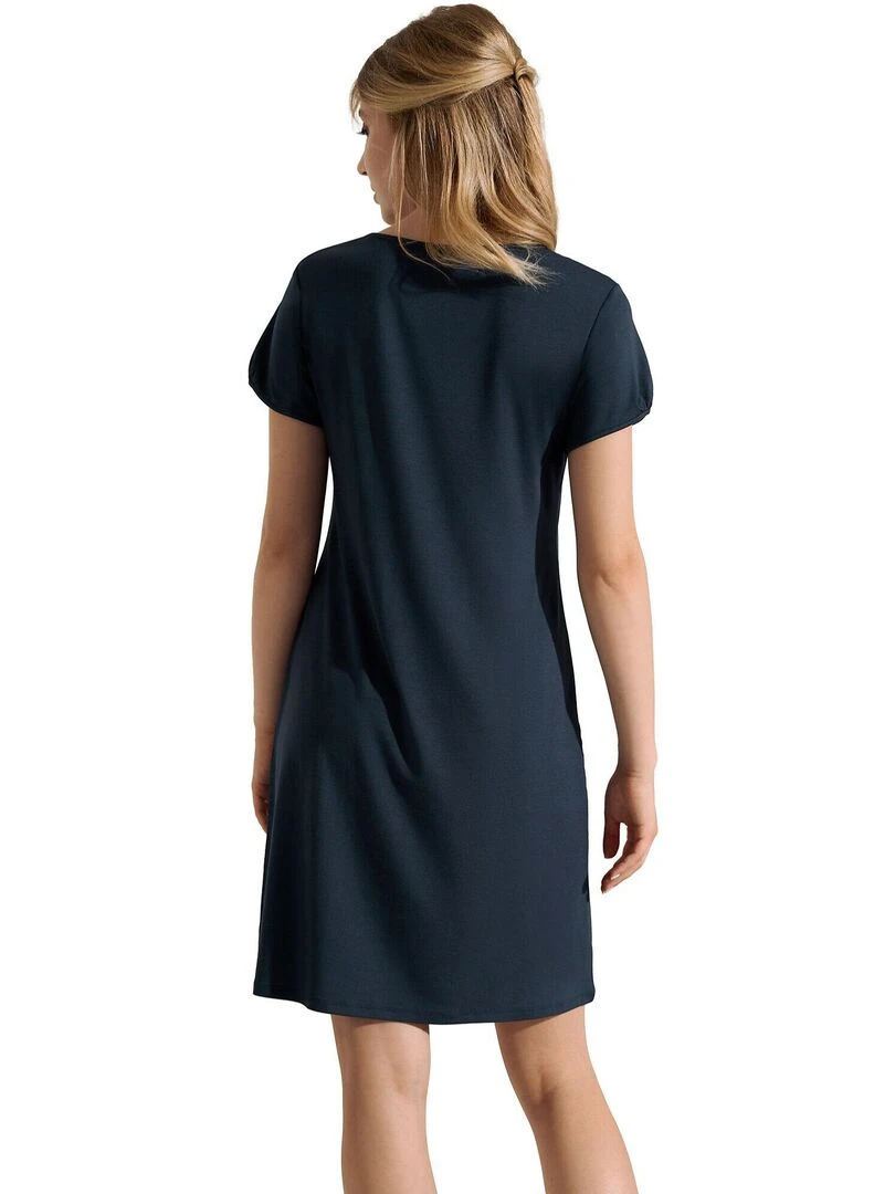 Chemise de nuit manches courtes Naty Bleu