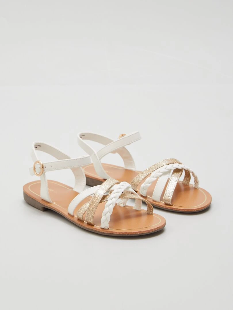 Sandales à multiples brides fantaisies blanc