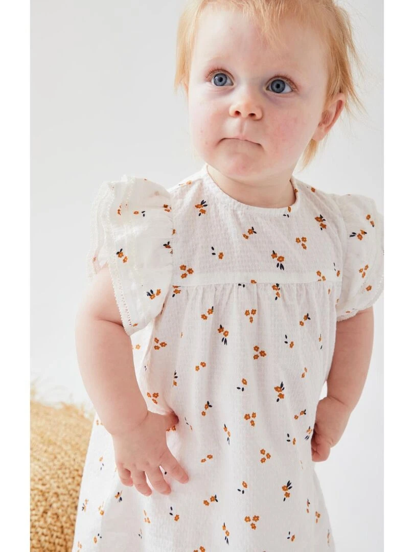 Set robe + bloomer imprimé fleuri    Noukie's   Blanc