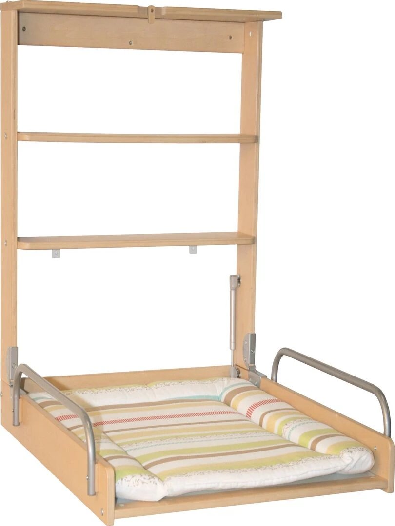 ROBA Table À Langer Murale + Matelas À Langer "Dschungelbaby" Naturel Marron