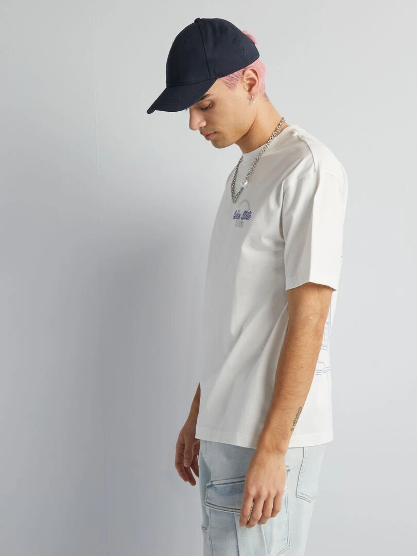 T shirt à broderie   Blanc