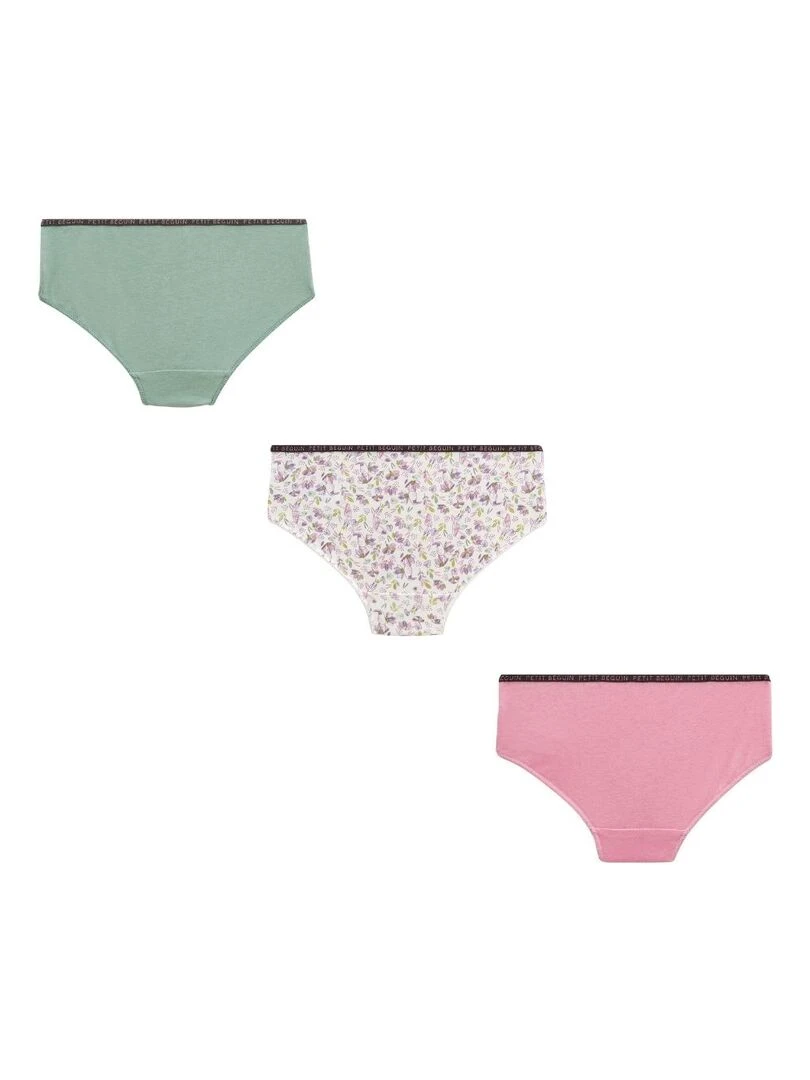 Lot de 3 culottes fille Violet toucan Kaki