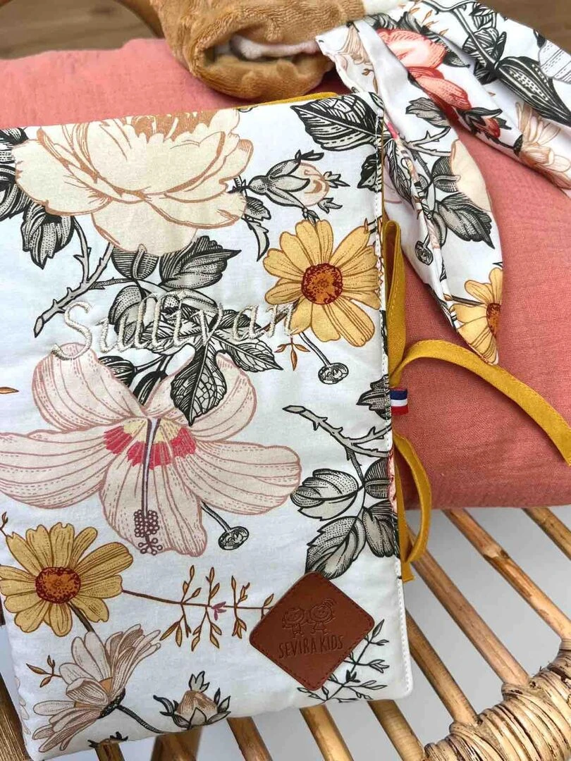 Protège carnet de santé bébé en coton Néo Vintage Multicolore