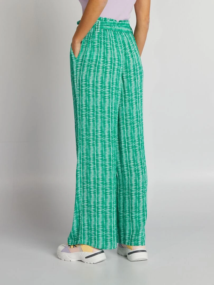 Pantalon avec ceinture à nouer   Vert