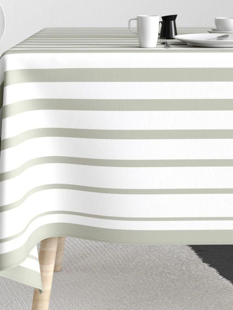Nappe rectangulaire anti tache en Coton Levan Diamant Gris
