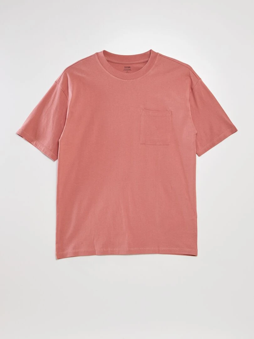 Tee shirt uni coupe large Rose