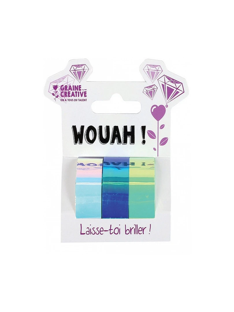 3 Tapes Iridescent Blanc Bleu Vert 15mmx5m N/A