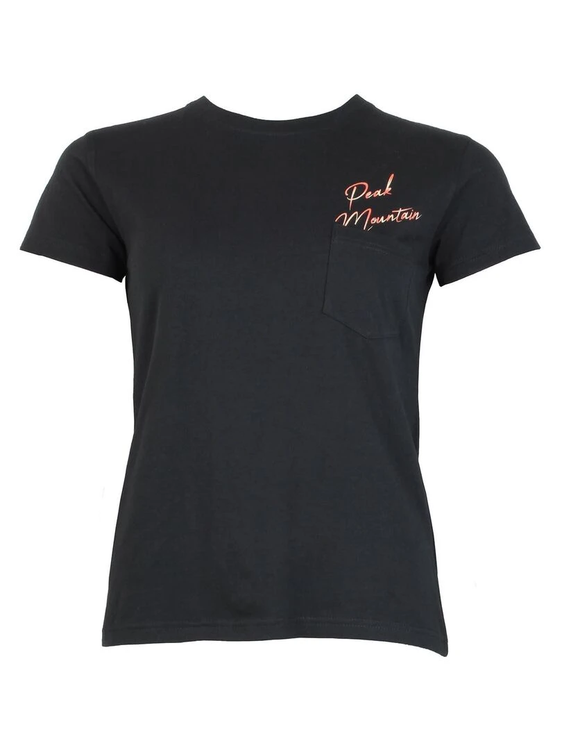 T shirt manches courtes femme AJOJO   Noir Noir