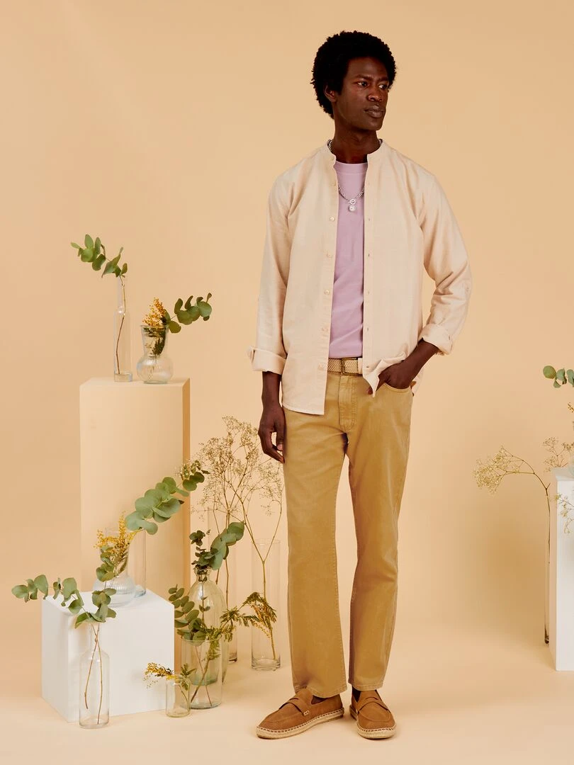 Tee shirt uni coupe large Mauve fumé
