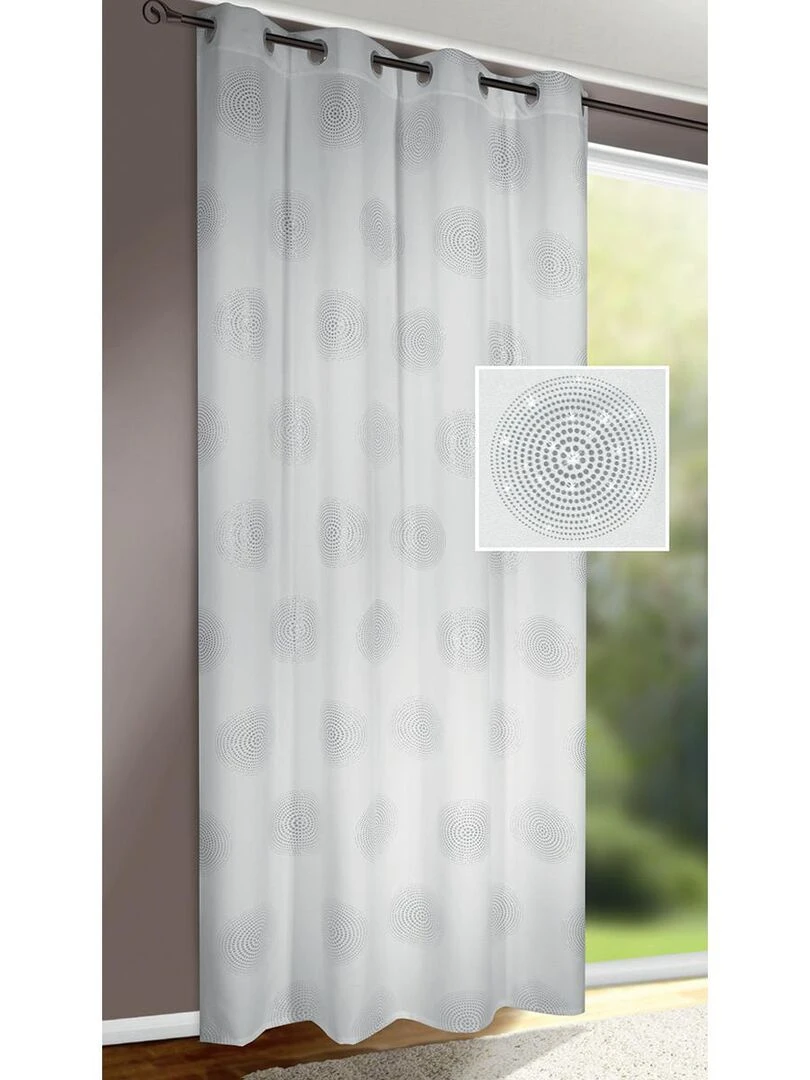 Voilage brodé à motifs lurex Blanc