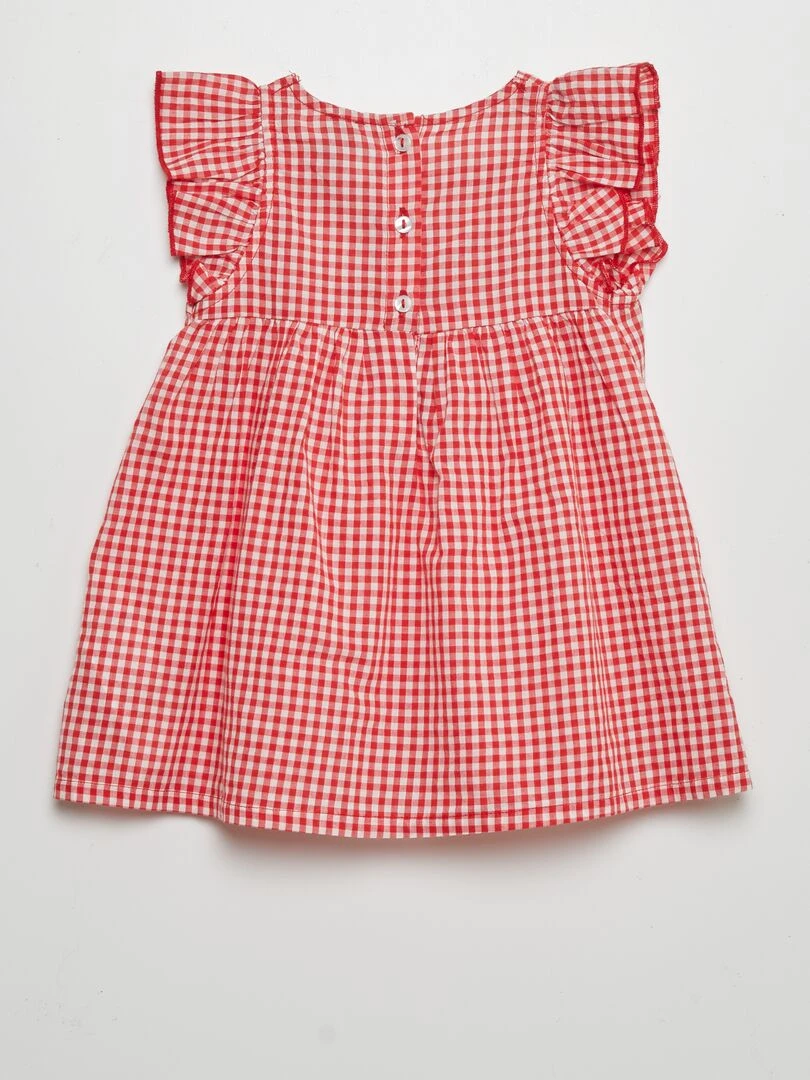 Robe imprimé vichy Rouge