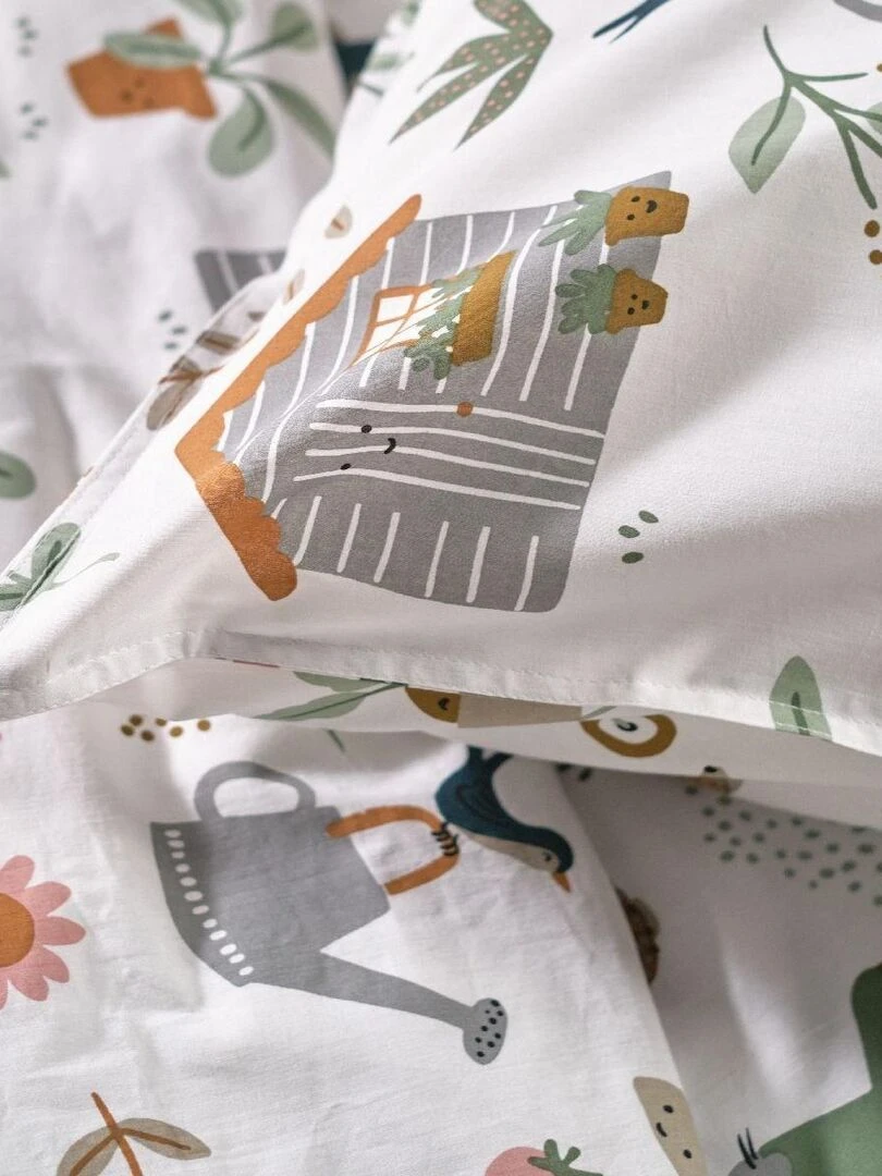 Parure de lit imprimé 'HAPPY COUNTRY' 'TODAY'   Vert