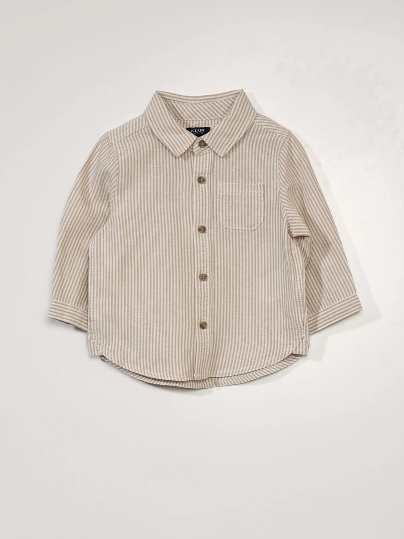 Chemise à rayures Beige/blanc