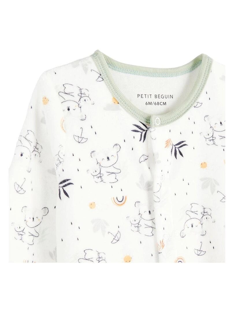 Pyjama bébé en velours Nuage   Ecru