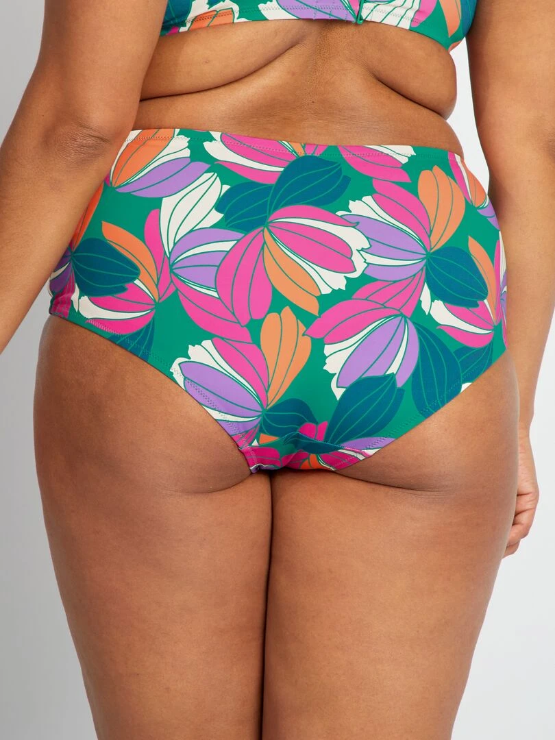 Culotte de bain imprimé maxi fleurs   Vert