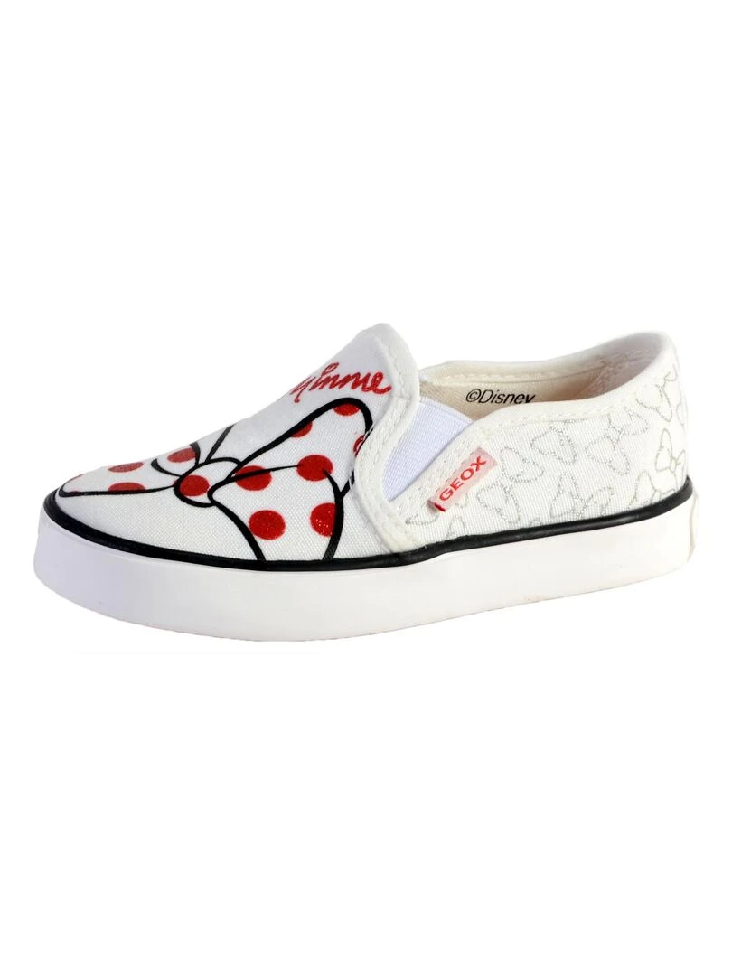 Basket Geox EnfantFille J Kilwi G. H Print.Text Blanc