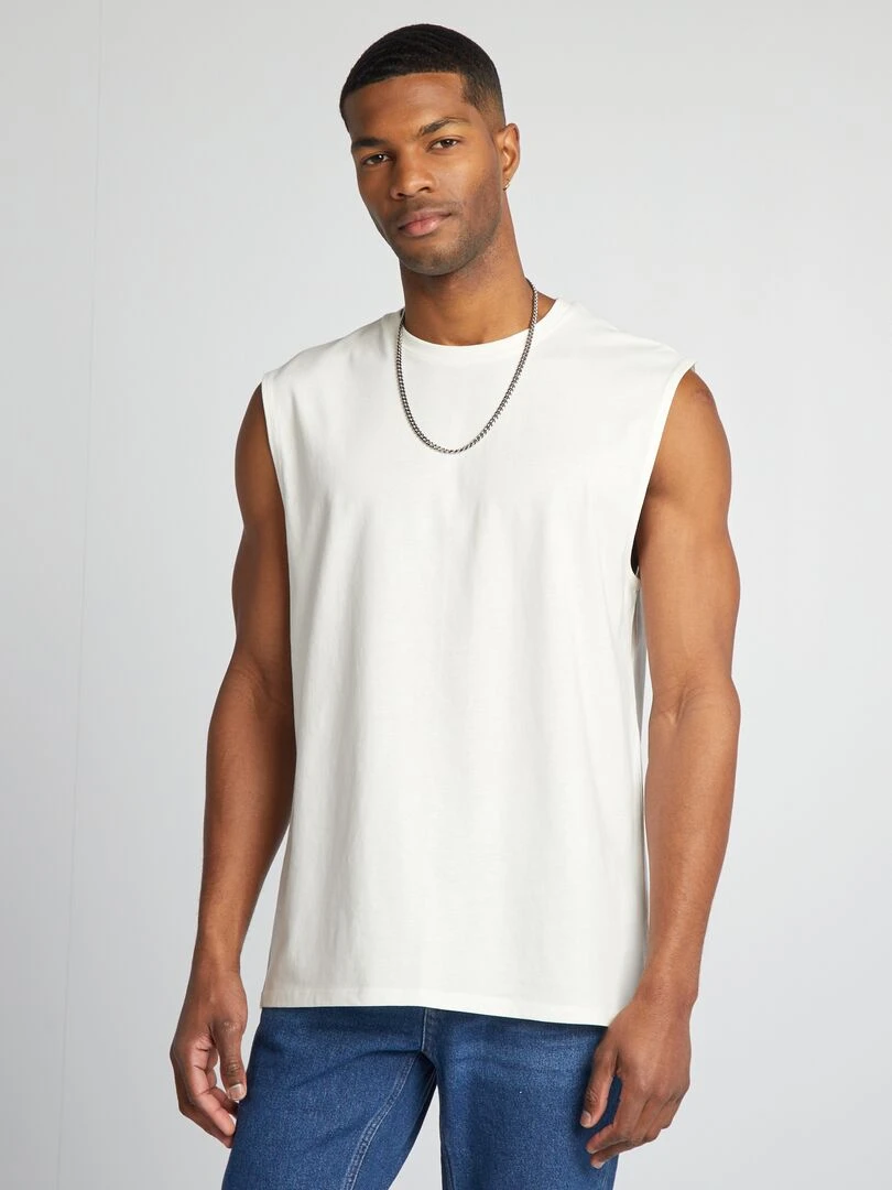 Débardeur en jersey uni   blanc