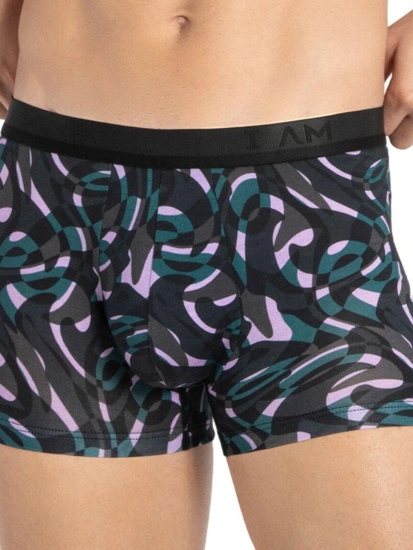 Boxer homme imprimé abstrait Masato Noir