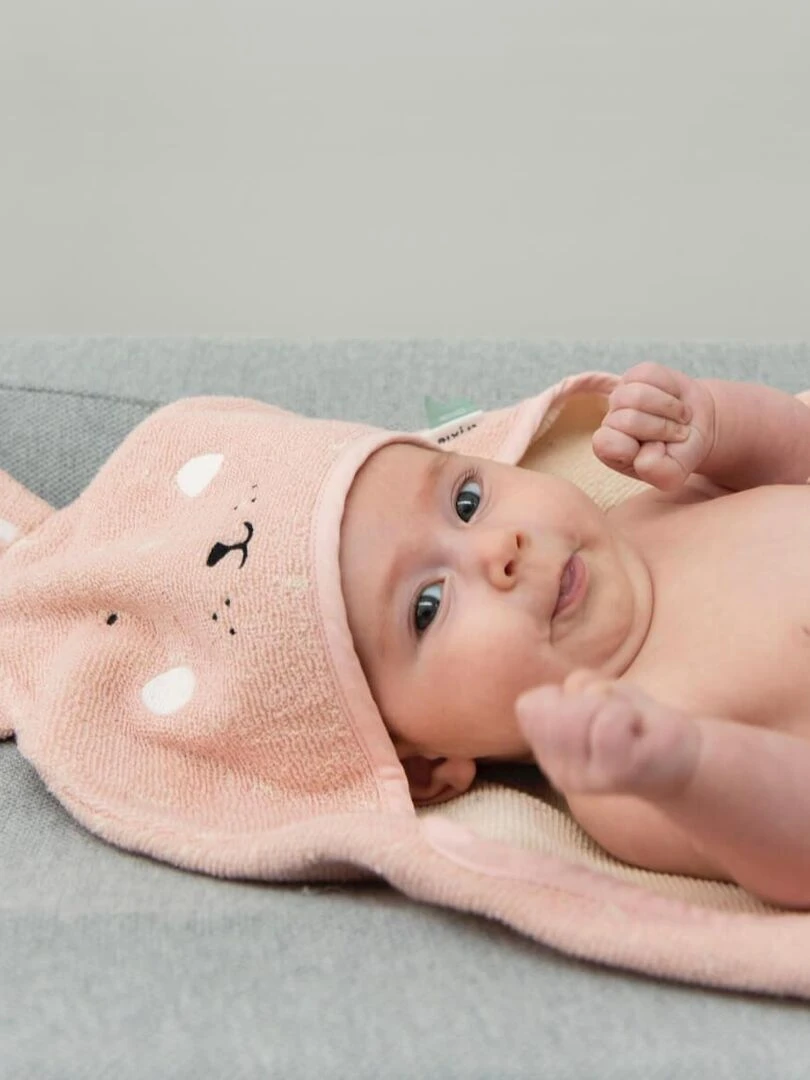 Cape de bain 75x75cm MRS. RABBIT   Rose
